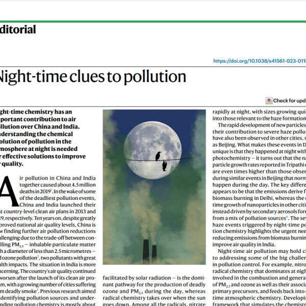 Night-time clues to pollution